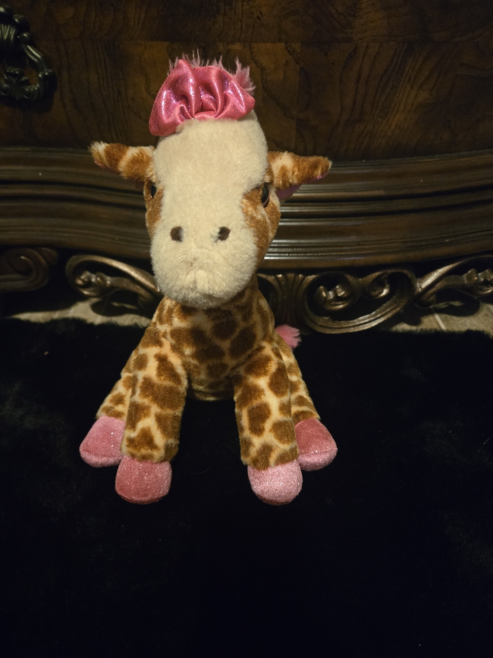 Ganz Girlz Nation Pink Giraffe Plush Stuffed Animal Glitter Hooves Bow 13"
